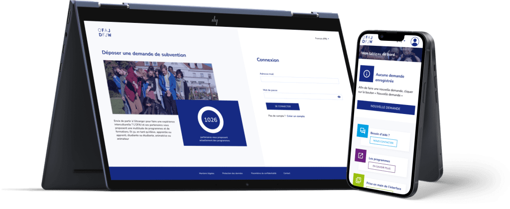 ecran de l'outil de gestion