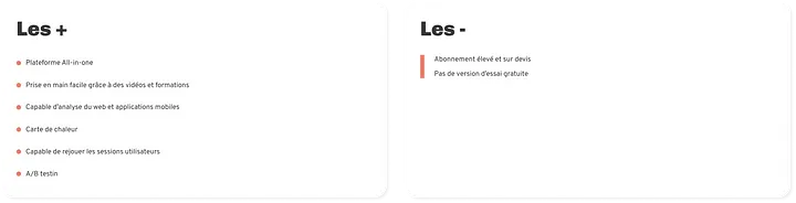 Les + et les - Contentsquare