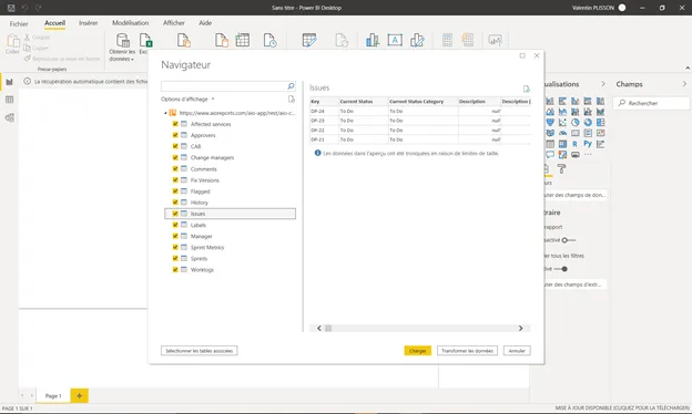 appuyer sur ‘Charger’ Power BI