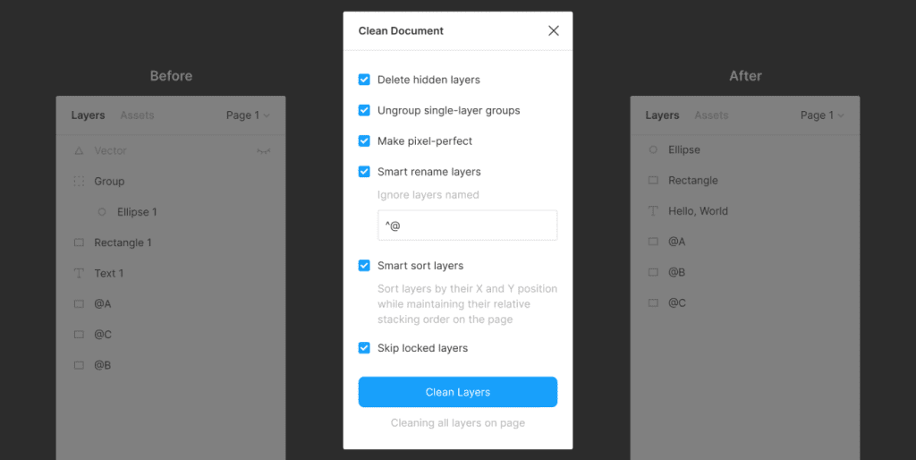 plugins Figma Clean Document