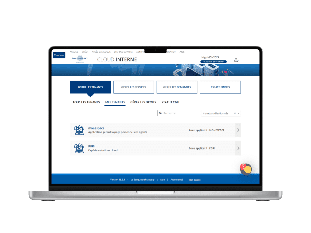 cope d'écran de l'application accessible