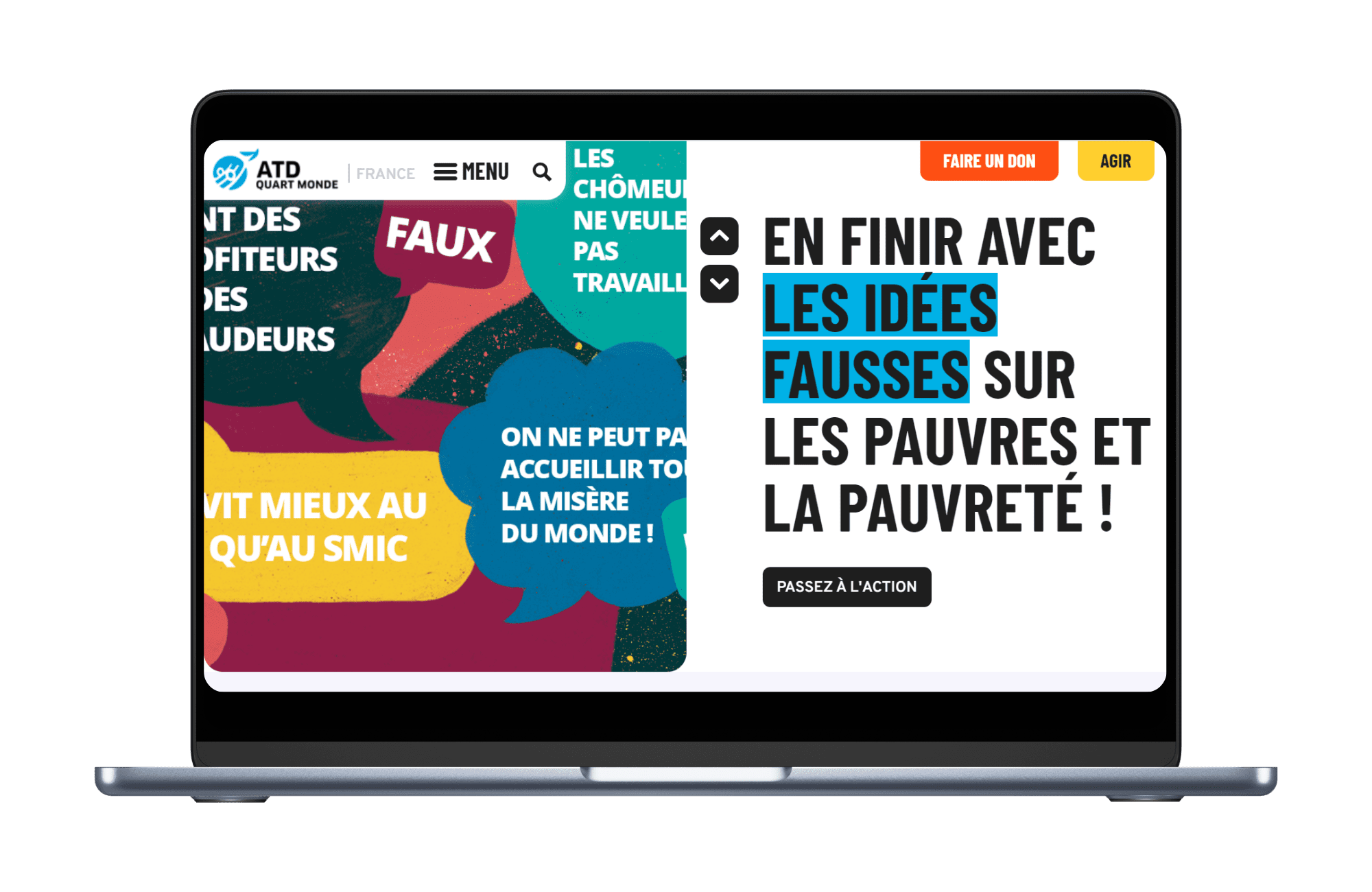 cope d'écran du site ATD Quart monde